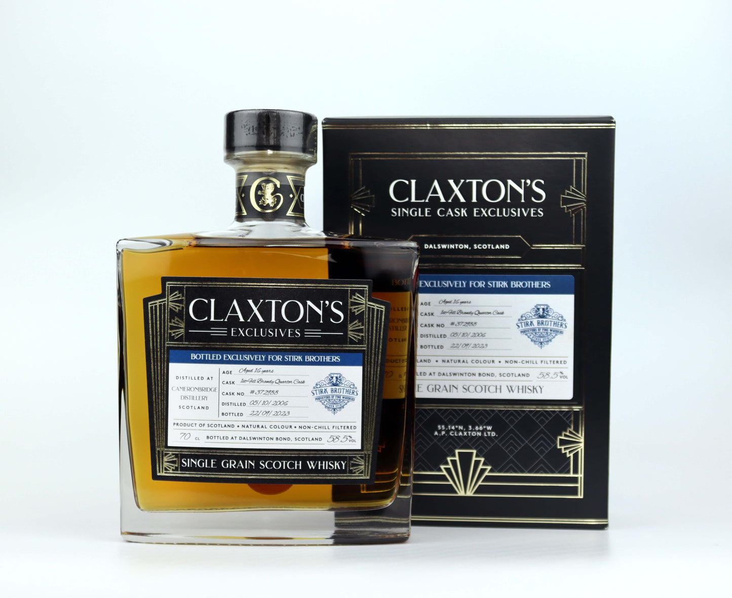 Stirk's Selection - Claxton's - Cameronbridge - Aged 16 Years - Single Grain Scotch Whisky is